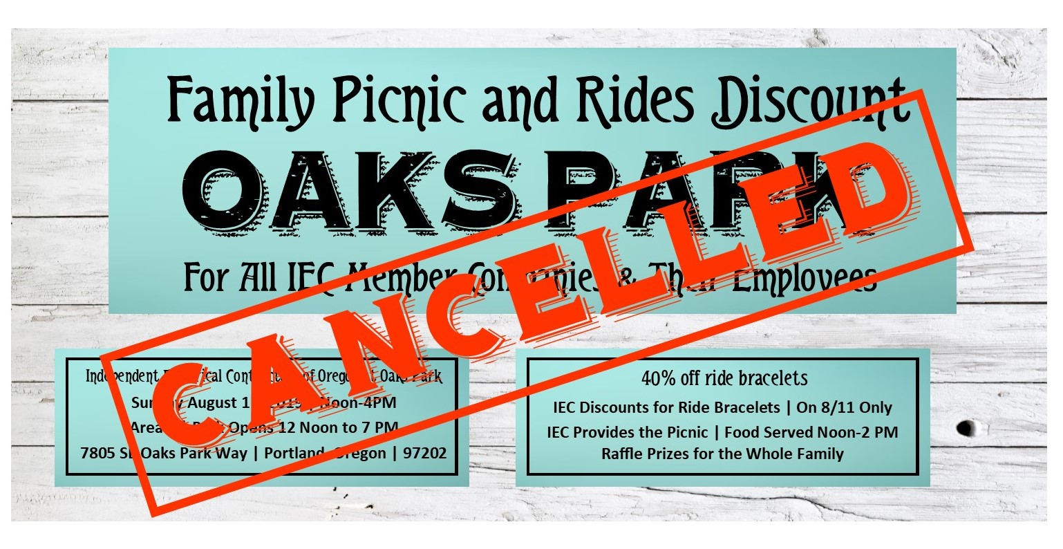 CANCELLED  Family Picnic at Oaks Park August 11, 2019