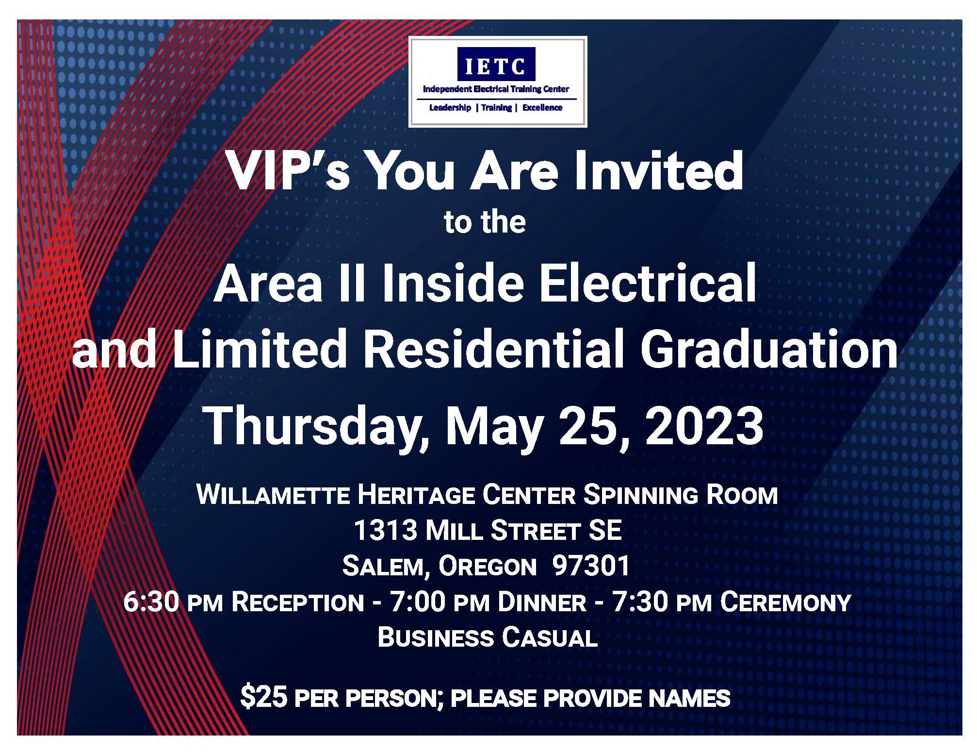 VIP Invite 2023 Area II Apprentice Graduation on  May 25, 2023