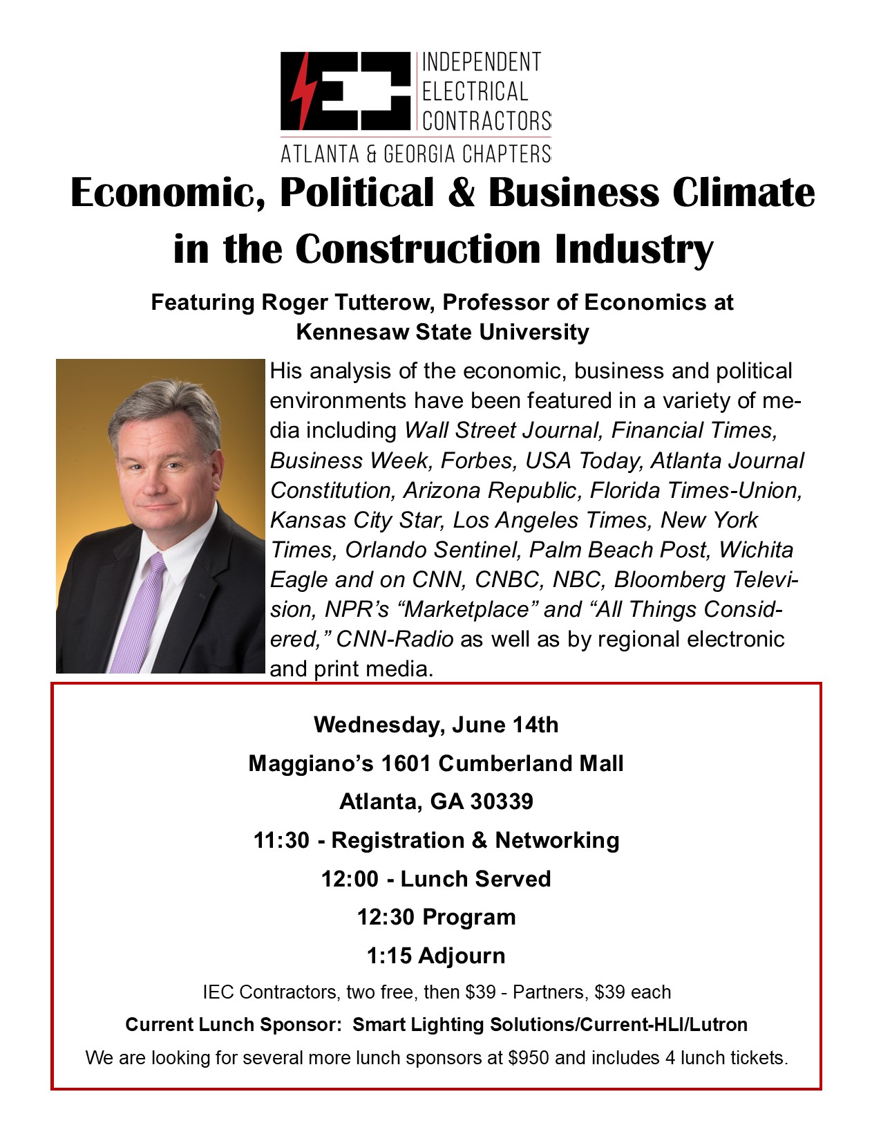 June 2023 Luncheon Maggiano's Cumberland- Economic, Political & Business Climate in the Construction Industry-230614