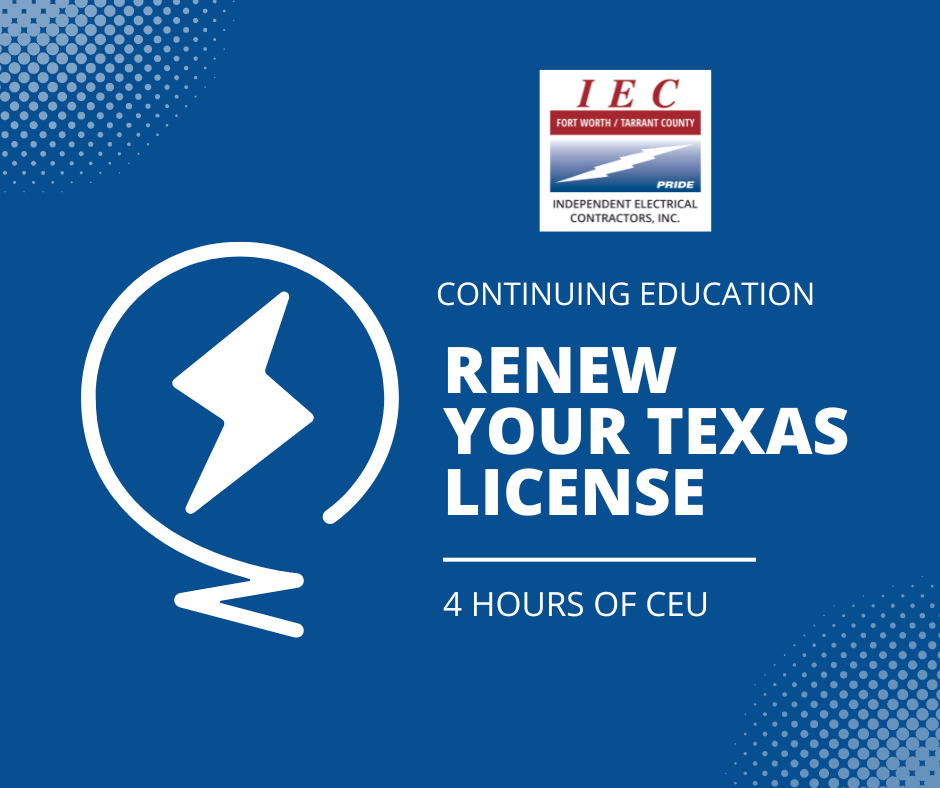 CE Renewal Class Art. 517 - TDLR Course #26062- 4 CEU Hours - Fort Worth Campus | June 17