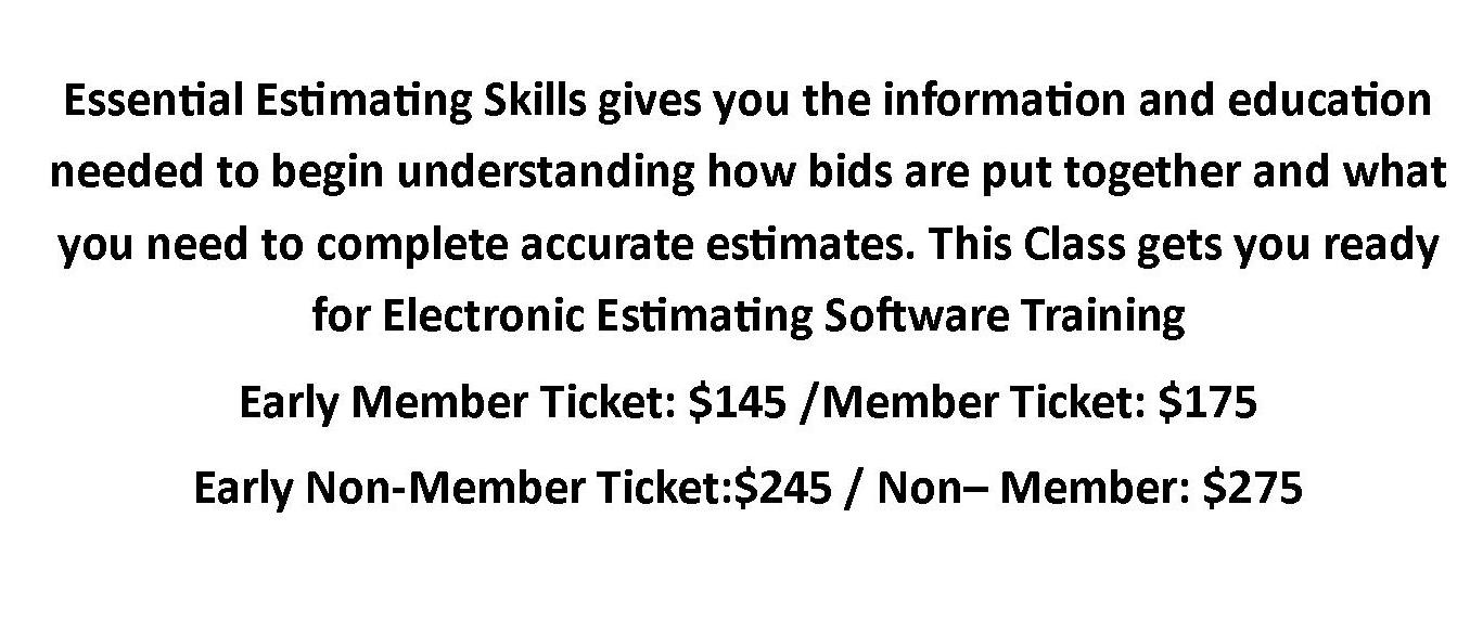 Essential Estimating Skills - May 2019